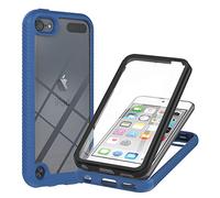 JZ 360 Degrees Front & Back Transparent Phone Coque for pour iPod Touch 7/6 / 5 Full Screen Coverage Coque - Blue