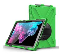 JZ 360 Degrees Kickstand Coque Cover Compatible with Microsoft Surface Pro 7/6/5/4 Stand Coque with Wrist Strap,Shoulder Strap and Pencil Holder - Green