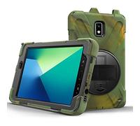 JZ 360 Degrees Kickstand Coque Cover Compatible with Samsung Galaxy Tab A 8.0 2017 (SM-T380,T385) Stand Coque with Wrist Strap and Shoulder Strap - Camouflage