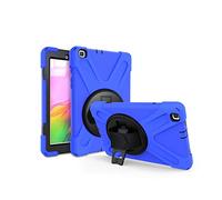 JZ 360 Degrees Kickstand Coque Cover Compatible with Samsung Galaxy Tab A 8.0 2019 (SM-T290,T295) Stand Coque with Wrist Strap and Shoulder Strap - Blue
