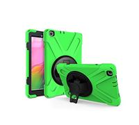 JZ 360 Degrees Kickstand Coque Cover Compatible with Samsung Galaxy Tab A 8.0 2019 (SM-T290,T295) Stand Coque with Wrist Strap and Shoulder Strap - Green