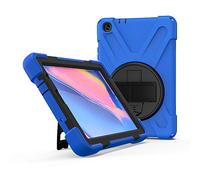 JZ 360 Degrees Kickstand Coque Cover Compatible with Samsung Galaxy Tab A 8.0 with S Pen Coque (2019) SM-P200/P205 Stand Coque with Wrist Strap and Shoulder Strap - Blue
