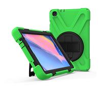 JZ 360 Degrees Kickstand Coque Cover Compatible with Samsung Galaxy Tab A 8.0 with S Pen Coque (2019) SM-P200/P205 Stand Coque with Wrist Strap and Shoulder Strap - Green