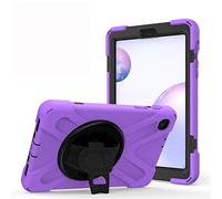 JZ 360 Degrees Kickstand Coque Cover Compatible with Samsung Galaxy Tab A 8.4 2020 (SM-T307) Stand Coque with Wrist Strap and Shoulder Strap - Purple