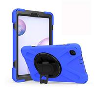JZ 360 Degrees Kickstand Coque Cover Compatible with Samsung Galaxy Tab A 8.4 2020 (SM-T307) Stand Coque with Wrist Strap and Shoulder Strap - Blue
