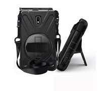 JZ 360 Degrees Kickstand Coque Cover Compatible with Samsung Galaxy Tab Active 2 (SM-T390,T395,T397) Stand Coque with Wrist Strap and Shoulder Strap - Black