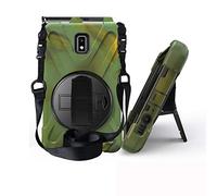 JZ 360 Degrees Kickstand Coque Cover Compatible with Samsung Galaxy Tab Active 2 (SM-T390,T395,T397) Stand Coque with Wrist Strap and Shoulder Strap - Camouflage