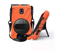JZ 360 Degrees Kickstand Coque Cover Compatible with Samsung Galaxy Tab Active 2 (SM-T390,T395,T397) Stand Coque with Wrist Strap and Shoulder Strap - Orange