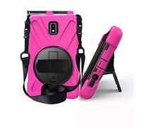 JZ 360 Degrees Kickstand Coque Cover Compatible with Samsung Galaxy Tab Active 2 (SM-T390,T395,T397) Stand Coque with Wrist Strap and Shoulder Strap - Hot Pink