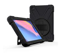 JZ 360 Degrees Kickstand Coque Cover Compatible with Samsung Galaxy Tab S5e 10.5 2019 (SM-T720,T725,T727) Stand Coque with Wrist Strap and Shoulder Strap - Black
