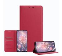 JZ Cas de Portefeuille en Cuir de Luxe avec Blocage RFID et Fermeture magnétique, protège Contre Les Chocs Cas pour iPhone 17 Air (Business Style) - Red