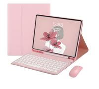 JZ Clavier Tactile magnétique combiné Cas pour iPad Air 13-inch M2 2024 Case avec Clavier Cover et Souris (Stylo Non Inclus) for iPad Air 13 inch - Pink