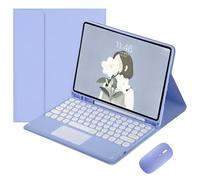 JZ Clavier Tactile magnétique combiné Cas pour iPad Pro 12.9 inch（6th/5th/4th/3rd Case avec Clavier Cover et Souris (Stylo Non Inclus) for iPad Pro 12.9 inch（2022/2021/2020/2018 - Violet
