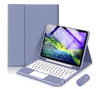 JZ Clavier Tactile magnétique combiné Cas pour iPad Pro 13-inch M4 2024 Case avec Clavier Cover et Souris (Stylo Non Inclus) for iPad Pro 13 inch - Purple