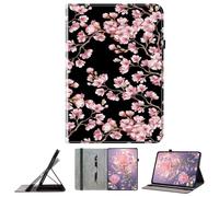 JZ Crystal Pattern Painted PU Leather Wallet Cas pour Nokia T10 8.0 inch Couverture protectrice avec Support - Plum Blossom