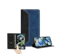 JZ Dual-Tone Flip Portefeuille Cas pour Honor X8c 4G,RFID Bloquer PU Cuir Couverture avec fenêtre Carte & Fonction Stand - Black&Dark Blue