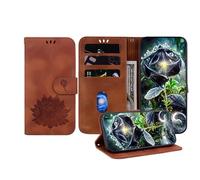 JZ Embossed Lotus Leather Wallet Cover pour Nokia C2 2nd Edition Affaire avec Porte-Carte & Kickstand - Brown