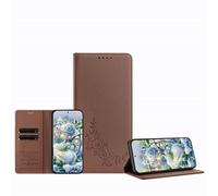 JZ Étui Portefeuille à Rabat en Cuir pour Mi Poco F3 / 11i / 11X / 11X Pro/RedMi K40, Blocage RFID, béquille, emplacements pour Cartes, Coque de Protection pour Femme et Fille - Brown