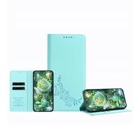 JZ Étui portefeuille de protection en cuir pour Mi Poco M7/C75/14R/A3 Pro/A4RedMi 14C, blocage RFID, béquille, emplacements pour cartes, coque de protection pour femme et fille, menthe