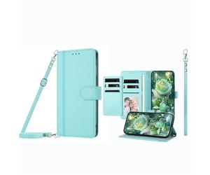 JZ Étui portefeuille pour TCL 30/30 Plus avec 9 emplacements pour cartes, fenêtre photo, étui à rabat en cuir de qualité supérieure avec béquille, lanière et dragonne réglables - Vert layette