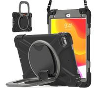 JZ Étui pour iPad Mini 4/5, résistant Anti-Choc Heavy Duty avec Support Rotatif 360°, poignée et bandoulière - Black&Gray