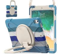 JZ Étui pour iPad Pro 10.5 inch/Air 3rd Gen, résistant Anti-Choc Heavy Duty avec Support Rotatif 360°, poignée et bandoulière - Colourful Blue