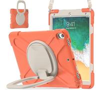 JZ Étui pour iPad Pro 10.5 inch/Air 3rd Gen, résistant Anti-Choc Heavy Duty avec Support Rotatif 360°, poignée et bandoulière - Coral Orange