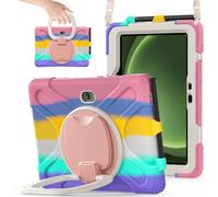 JZ Étui pour Samsung Galaxy Tab Active / Active4 / Active5 Pro, résistant Anti-Choc Heavy Duty avec Support Rotatif 360°, poignée et bandoulière - Colourful Pink