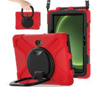 JZ Étui pour Samsung Galaxy Tab Active / Active4 / Active5 Pro, résistant Anti-Choc Heavy Duty avec Support Rotatif 360°, poignée et bandoulière - Red