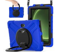 JZ Étui pour Samsung Galaxy Tab Active / Active4 / Active5 Pro, résistant Anti-Choc Heavy Duty avec Support Rotatif 360°, poignée et bandoulière - Blue
