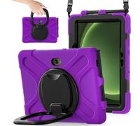 JZ Étui pour Samsung Galaxy Tab Active / Active4 / Active5 Pro, résistant Anti-Choc Heavy Duty avec Support Rotatif 360°, poignée et bandoulière - Purple