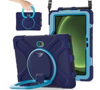JZ Étui pour Samsung Galaxy Tab Active / Active4 / Active5 Pro, résistant Anti-Choc Heavy Duty avec Support Rotatif 360°, poignée et bandoulière - Nary Blue&Blue