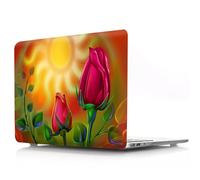 JZ Flower Series Design Crystal Hard Shell Cas pour MacBook Pro 14 inch M4 M3 M2 M1 A3112 A3185 A3401 A2918 A2992 A2779 A2442,Anti-Slip,Ultra Thin & Lightweight Protective Cas - Rose