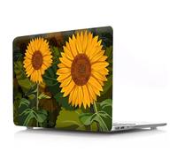 JZ Flower Series Hard Shell Cas Cover pour Macbook 12 inch A1534 Cas,Pads antidérapants, étui Protecteur Ultra Mince et léger - Sunflower