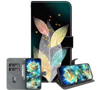 JZ Handmade Painted Wallet Cas pour Honor Magic5 Lite / X9a / X40 5G,Conception de Texture en Cristal avec Porte-Cartes - Colorful Leaves