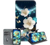 JZ Handmade Painted Wallet Cas pour Nokia 5.3,Conception de Texture en Cristal avec Porte-Cartes - Magnolia