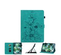 JZ Lily Embossed PU Leather Cas pour iPad 10.2 in 2019 2020 2021 (7th,8th,9th) / iPad Air 10.5 in 2019 (3rd) Flip Wallet Cover - [Stand Multi-Angle] [Protection Contre Les Chocs] - Green
