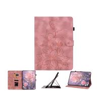 JZ Lily Embossed PU Leather Cas pour Lenovo Tab M8 1st/2nd/3rd 8.0 inch Flip Wallet Cover - [Stand Multi-Angle] [Porte-Crayon] [Protection Contre Les Chocs] - Pink