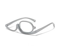 JZ Lunettes de maquillage 2X avec lentille rotative - Lunettes de lecture HD pour femmes, adaptées au maquillage, à l'artisanat et au travail de rapprochement (Silver 2.0)