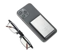 JZ Lunettes presbytes pliables anti-lumière bleue portables, étui support téléphone, modèle léger compact homme femme (Black 2.0)