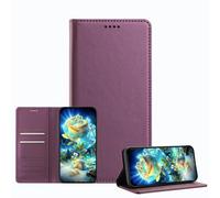 JZ Luxury Leather Wallet Affaire with Bloquage RFID & Magnetic Closure, Shockproof Protective Cover pour Samsung Galaxy S26 Ultra (Business Style) - Violet