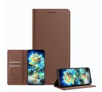 JZ Luxury Leather Wallet Affaire with Bloquage RFID & Magnetic Closure, Shockproof Protective Cover pour Samsung Galaxy S26 Ultra (Business Style) - Brown