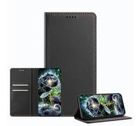 JZ Luxury Leather Wallet Affaire with Bloquage RFID & Magnetic Closure, Shockproof Protective Cover pour Samsung Galaxy S26 Plus (Business Style) - Black