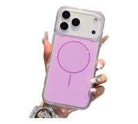 JZ Magnetic Cas pour iPhone 17 Pro - Forte Aimant Mince Doux PC + TPU Anti-Rayures Couverture -Pink