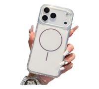 JZ Magnetic Cas pour iPhone 17 Pro Max - Forte Aimant Mince Doux PC + TPU Anti-Rayures Couverture -White