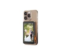JZ Phone Vlog Écran de surveillance pour selfie avec caméra arrière TikTok/YouTube Live Stream, support magnétique sans fil HD 1080p compatible avec iPhone et Android - Blanc