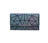 JZ Portefeuille lumineux géométrique holographique réfléchissant pour femme et fille, G