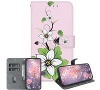 JZ pour Honor Magic7 Lite / X9c 5G Crystal Texture Case, Portefeuille en Cuir PU Peint à la Main Couverture avec Kickstand & Fentes pour Cartes - Lily