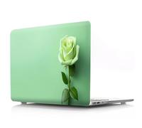 JZ pour MacBook Pro 14 inch Cas M4 M3 M2 M1 A3112 A3185 A3401 A2918 A2992 A2779 A2442 - Creative Painting,Pads antidérapants, étui Protecteur Ultra Mince et léger - Green Rose