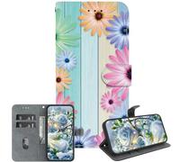 JZ pour Moto Edge 50 Neo / 60 Neo/Thinkphone 25 Cas, Texture de Cristal Peint à la Main Portefeuille Cas avec Porte-Cartes & Kickstand - Sunflower